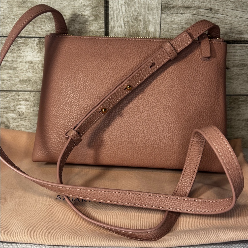 Stuart Weitzman Sophina Buff Blush Leather Crossbody Sample NWT ☀️🍂🥶🌼 - Picture 5 of 8
